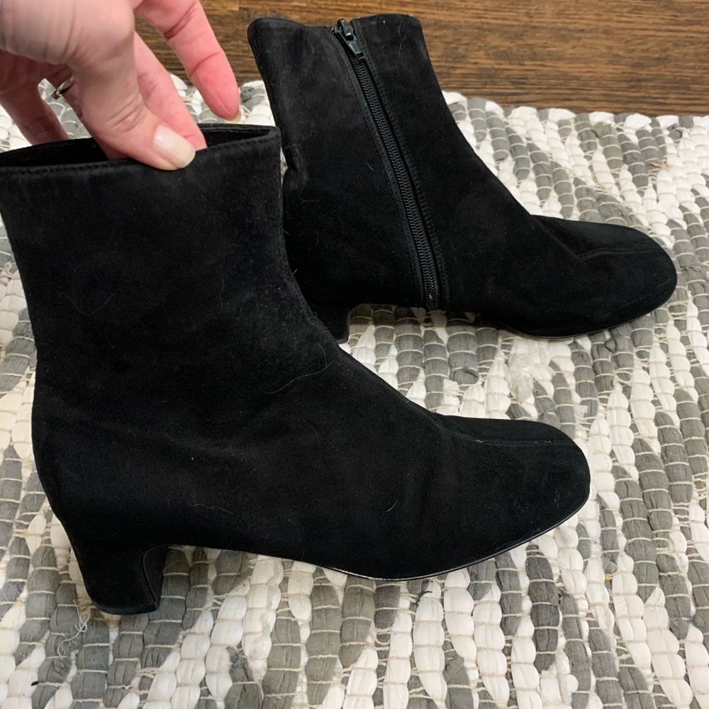 Black suede boots